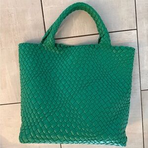 Green Woven Tote Bag